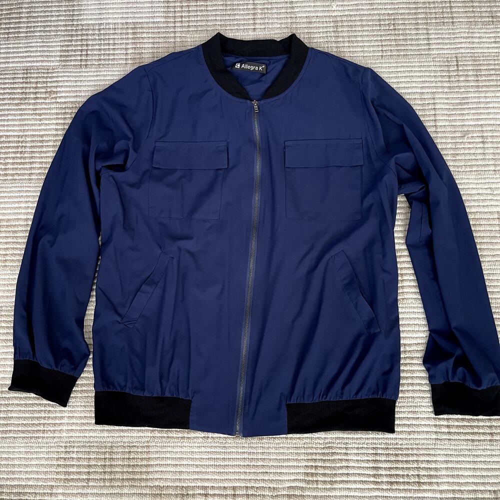 Full Zip Bomber Jacket Modern Lightweight Size S